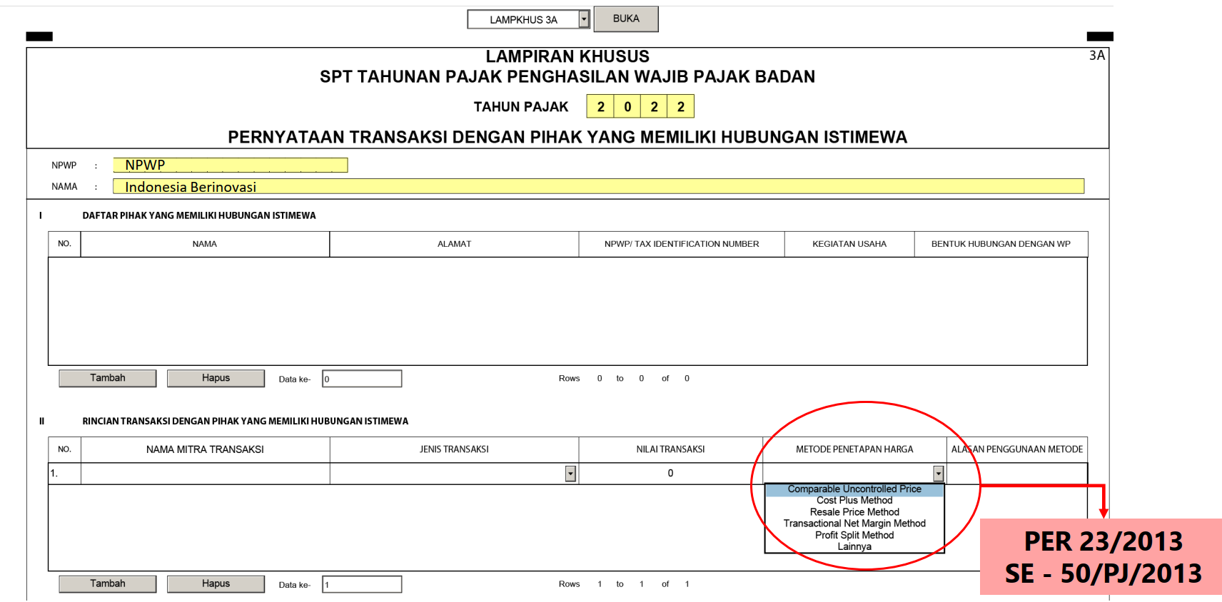 Input Hubungan Istimewa 2