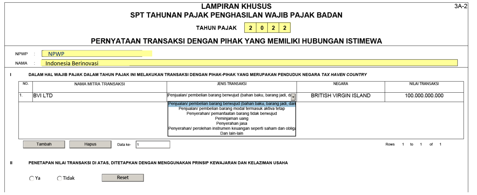 Input Tax Haven Country