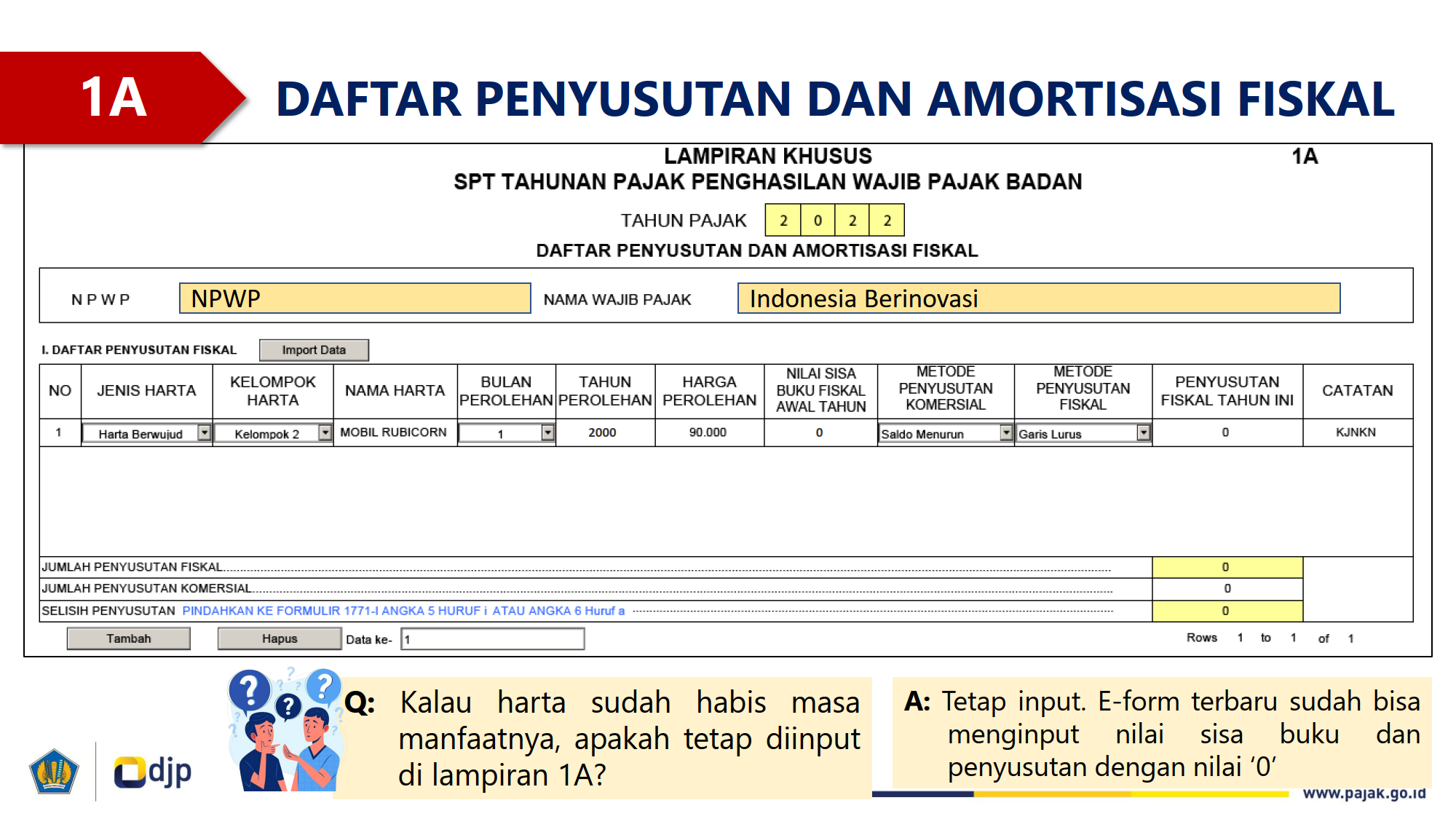 Penyusutan dan Amortisasi di Eform